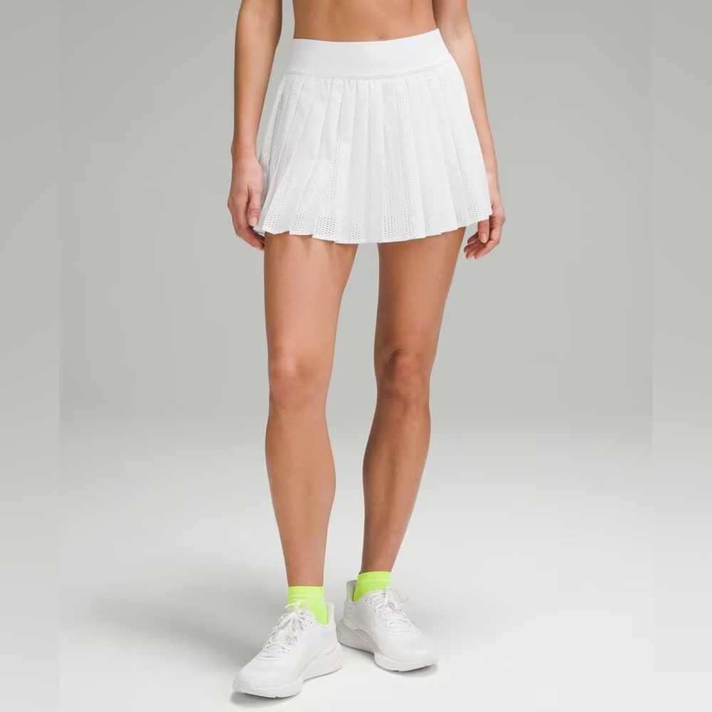 Lululemon Open Knit High Rise Tennis Skirt Sz 12 White NWT